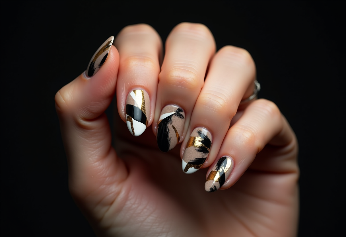 Abstract nail art designs - avant-garde geometric nail art by Glacé